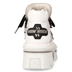 Chaussures New Rock Metallic En Cuir Blanc -ALCHEMY GOTHIC shop chaussures new rock metallic en cuir blanc 4