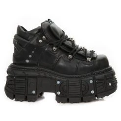 Chaussures Plateformes New Rock Tank En Cuir Itali...