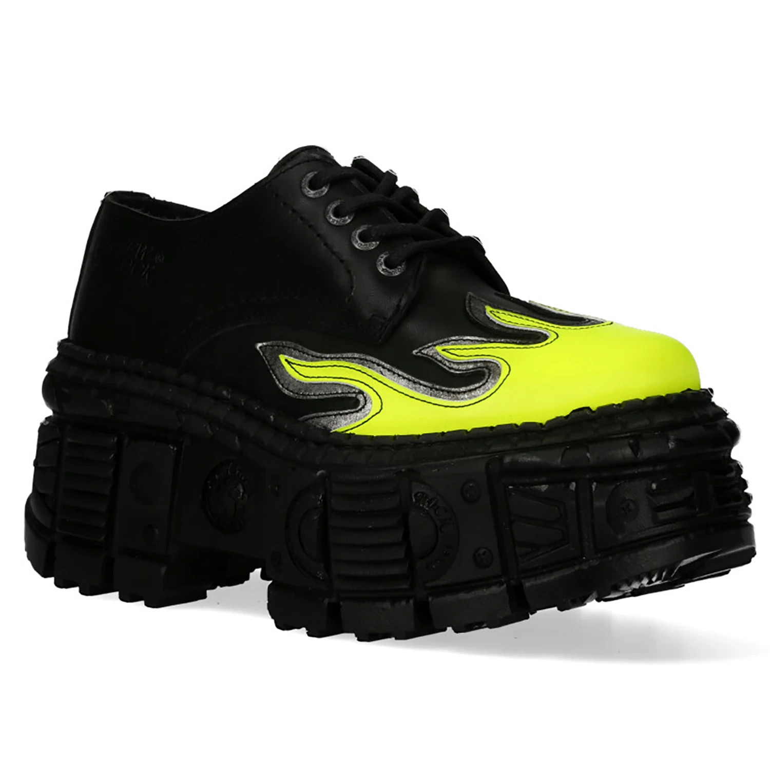 Chaussures Plateformes New Rock Tank En Cuir Noir Et... 4 Chaussures Plateformes New Rock Tank En Cuir Noir Et... – Image 2