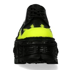 Chaussures Plateformes New Rock Tank En Cuir Noir Et... 12 Chaussures Plateformes New Rock Tank En Cuir Noir Et... -ALCHEMY GOTHIC shop chaussures plateformes new rock tank en cuir noir et jaune fluo 2