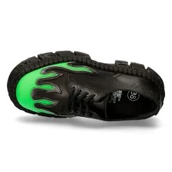 Chaussures Plateformes New Rock Tank En Cuir Noir Et... -ALCHEMY GOTHIC shop chaussures plateformes new rock tank en cuir noir et vert fluo 6