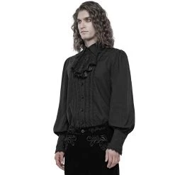 PUNK RAVE Chemise à Jabot 'Lovecraft' Noire Avec Manches... 20 PUNK RAVE Chemise à Jabot 'Lovecraft' Noire Avec Manches... -ALCHEMY GOTHIC shop chemise a jabot lovecraft noire avec manches bouffantes 3
