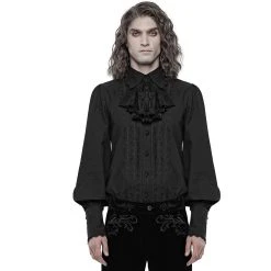 PUNK RAVE Chemise à Jabot 'Lovecraft' Noire Avec Manches... 21 PUNK RAVE Chemise à Jabot 'Lovecraft' Noire Avec Manches... -ALCHEMY GOTHIC shop chemise a jabot lovecraft noire avec manches bouffantes 4