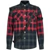 PUNK RAVE Chemise 'Color Plaid' En Tartan Rouge Et Vert -ALCHEMY GOTHIC shop chemise color plaid en tartan rouge et vert