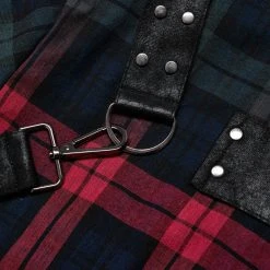 PUNK RAVE Chemise 'Color Plaid' En Tartan Rouge Et Vert -ALCHEMY GOTHIC shop chemise color plaid en tartan rouge et vert 14