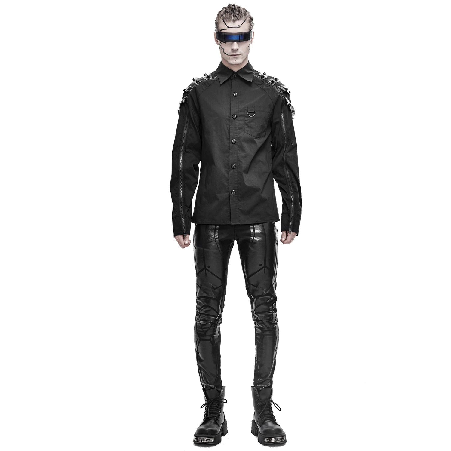 DEVIL FASHION Chemise 'Cyberpunk' Noire 12 DEVIL FASHION Chemise 'Cyberpunk' Noire – Image 10