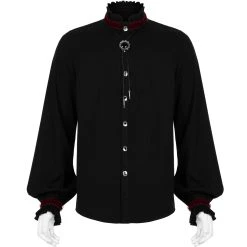 PUNK RAVE Chemise 'Desmond' Noire Et Bordeaux
