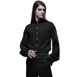 PUNK RAVE Chemise 'Desmond' Noire Et Bordeaux 21 PUNK RAVE Chemise 'Desmond' Noire Et Bordeaux -ALCHEMY GOTHIC shop chemise desmond noire et bordeaux 4