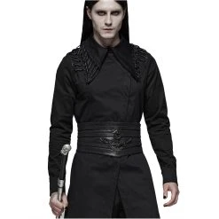 PUNK RAVE Chemise Extra Longue 'Malkavian' Noire 25 PUNK RAVE Chemise Extra Longue 'Malkavian' Noire -ALCHEMY GOTHIC shop chemise extra longue malkavian noire 8