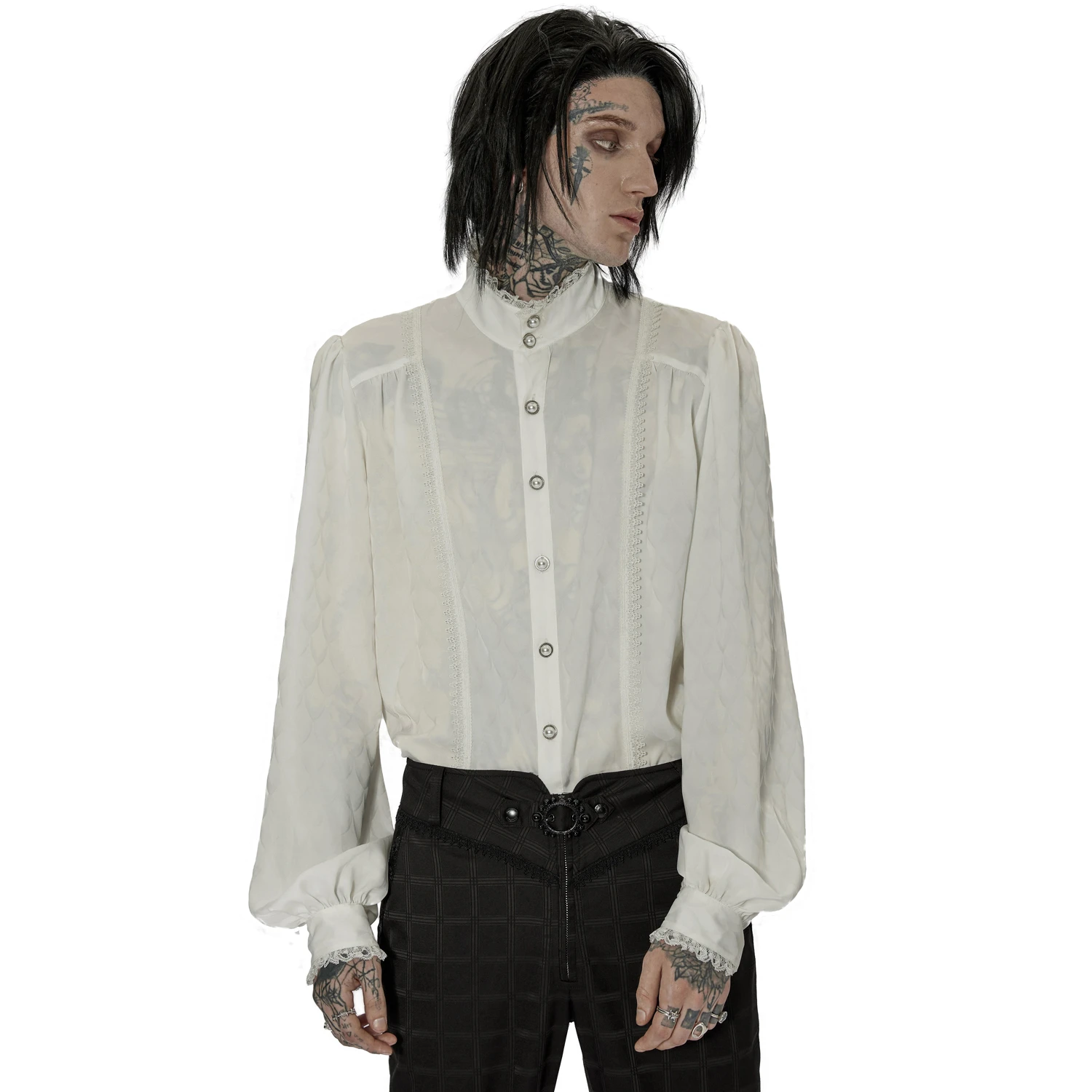 PUNK RAVE Chemise 'Gothic Dragon' Blanche 4 PUNK RAVE Chemise 'Gothic Dragon' Blanche – Image 2