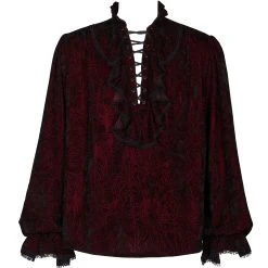 PUNK RAVE Chemise 'Hamlet' En Velours Bordeaux