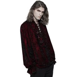 PUNK RAVE Chemise 'Hamlet' En Velours Bordeaux 17 PUNK RAVE Chemise 'Hamlet' En Velours Bordeaux -ALCHEMY GOTHIC shop chemise hamlet en velours bordeaux 3