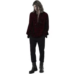 PUNK RAVE Chemise 'Hamlet' En Velours Bordeaux 18 PUNK RAVE Chemise 'Hamlet' En Velours Bordeaux -ALCHEMY GOTHIC shop chemise hamlet en velours bordeaux 4