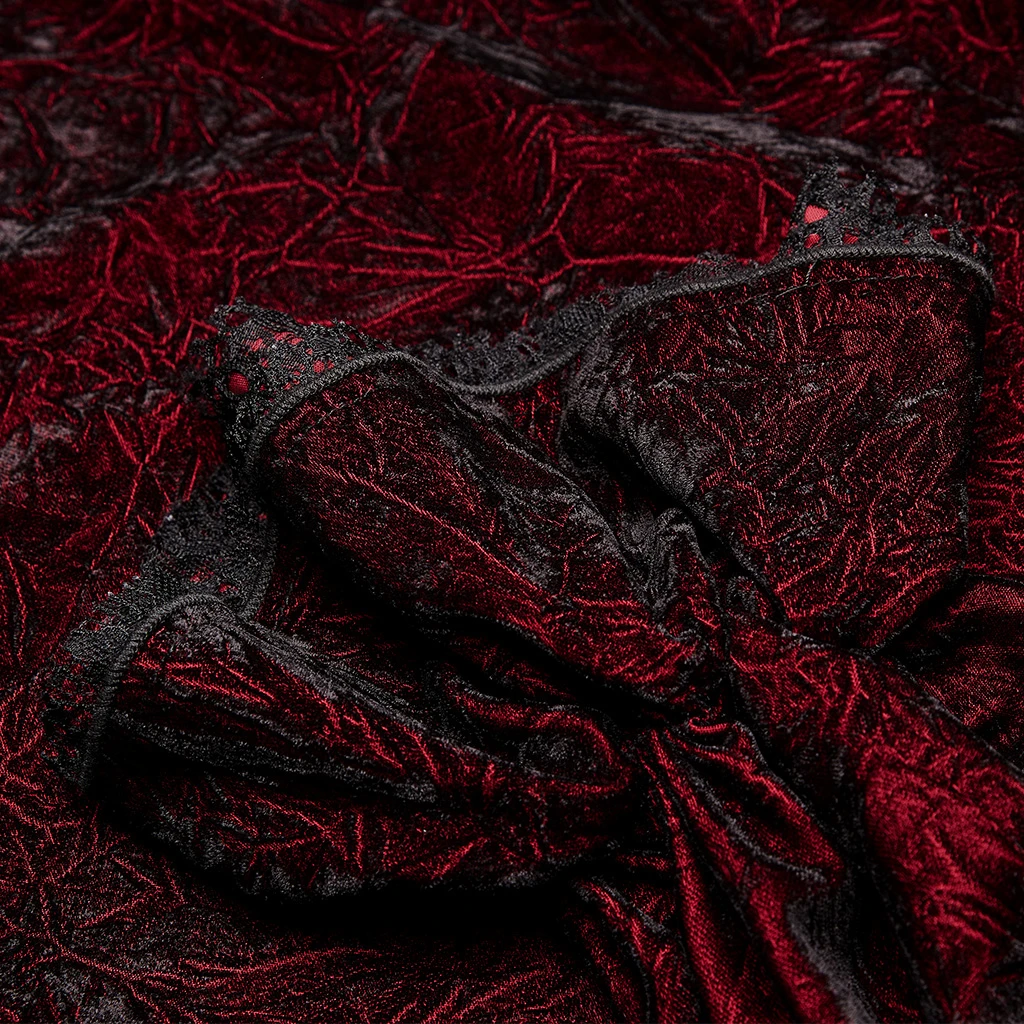 PUNK RAVE Chemise 'Hamlet' En Velours Bordeaux 12 PUNK RAVE Chemise 'Hamlet' En Velours Bordeaux – Image 10