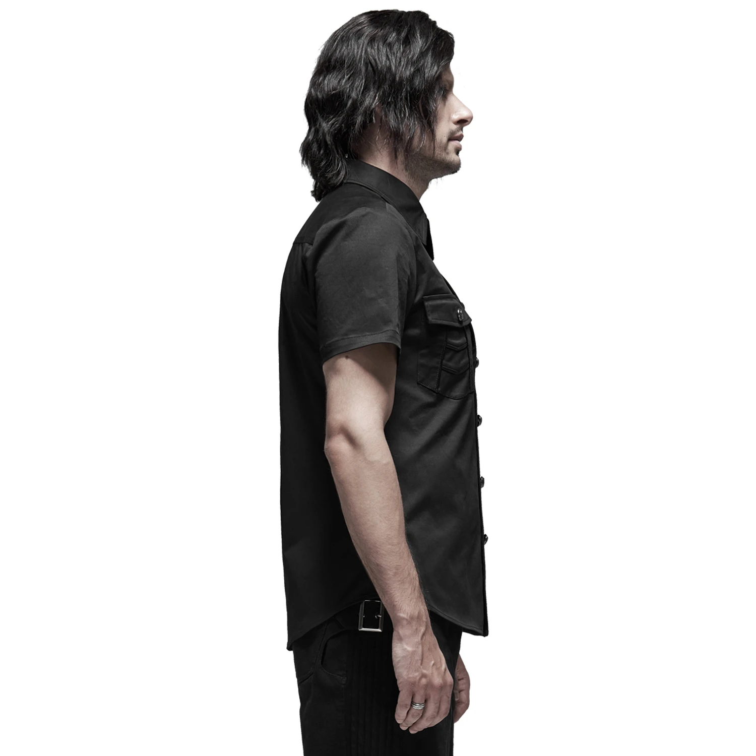 PUNK RAVE Chemise Manches Courtes 'Detroit' Noire 6 PUNK RAVE Chemise Manches Courtes 'Detroit' Noire – Image 4