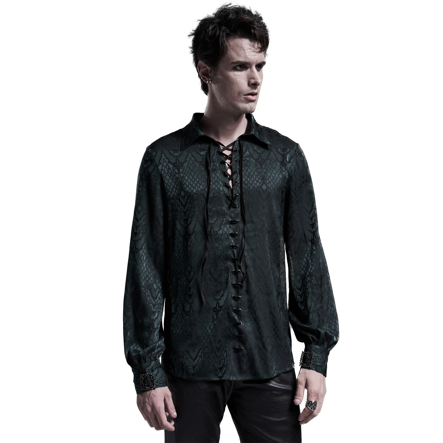 PUNK RAVE Chemise 'Nephilim' Verte 4 PUNK RAVE Chemise 'Nephilim' Verte – Image 2