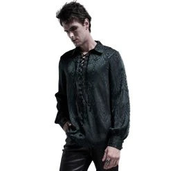 PUNK RAVE Chemise 'Nephilim' Verte 25 PUNK RAVE Chemise 'Nephilim' Verte -ALCHEMY GOTHIC shop chemise nephilim verte 5