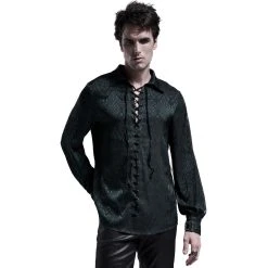 PUNK RAVE Chemise 'Nephilim' Verte 26 PUNK RAVE Chemise 'Nephilim' Verte -ALCHEMY GOTHIC shop chemise nephilim verte 6