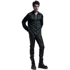 PUNK RAVE Chemise 'Nephilim' Verte 27 PUNK RAVE Chemise 'Nephilim' Verte -ALCHEMY GOTHIC shop chemise nephilim verte 7