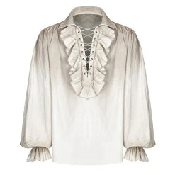 PUNK RAVE Chemise 'Orthodox Goth' Blanc Cassé