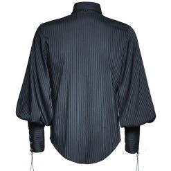 PUNK RAVE Chemise Rayée 'Edward' Bleue -ALCHEMY GOTHIC shop chemise rayee edward bleue 5