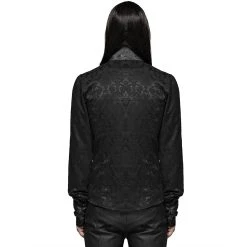 PUNK RAVE Chemise 'Sinamore' En Brocard Noire -ALCHEMY GOTHIC shop chemise sinamore en brocard noire 2