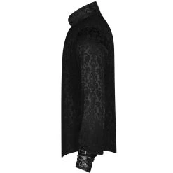 PUNK RAVE Chemise 'Sinamore' En Brocard Noire -ALCHEMY GOTHIC shop chemise sinamore en brocard noire 7