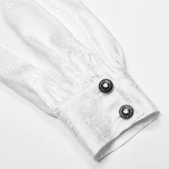 PUNK RAVE Chemise 'Valerian' En Jacquard Blanche -ALCHEMY GOTHIC shop chemise valerian en jacquard blanche 16