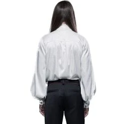 PUNK RAVE Chemise 'Valerian' En Jacquard Blanche -ALCHEMY GOTHIC shop chemise valerian en jacquard blanche 2