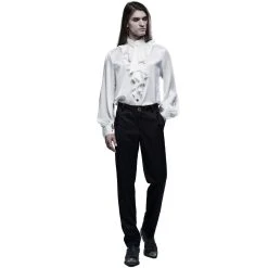 PUNK RAVE Chemise 'Valerian' En Jacquard Blanche -ALCHEMY GOTHIC shop chemise valerian en jacquard blanche 7