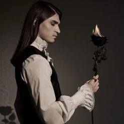 PUNK RAVE Chemise Victorienne 'Asmodeus' Blanche -ALCHEMY GOTHIC shop chemise victorienne asmodeus blanche 10