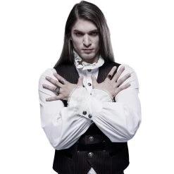 PUNK RAVE Chemise Victorienne 'Asmodeus' Blanche -ALCHEMY GOTHIC shop chemise victorienne asmodeus blanche 9