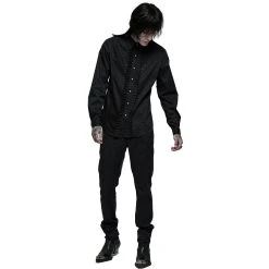 PUNK RAVE Chemise Victorienne 'Goth Applique' Noire -ALCHEMY GOTHIC shop chemise victorienne goth applique noire 4
