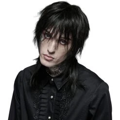 PUNK RAVE Chemise Victorienne 'Goth Applique' Noire -ALCHEMY GOTHIC shop chemise victorienne goth applique noire 5