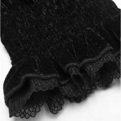 PUNK RAVE Chemisier 'Amuria' En Velours Noir -ALCHEMY GOTHIC shop chemisier amuria en velours noir 10