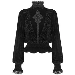 PUNK RAVE Chemisier 'Amuria' En Velours Noir