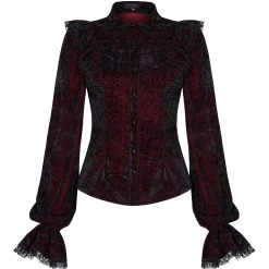 PUNK RAVE Chemisier 'Gothic Retro' Rouge Et Noir