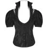PUNK RAVE Chemisier Gothique 'Le Fleur Noire' à Manches Courtes 1 PUNK RAVE Chemisier Gothique 'Le Fleur Noire' à Manches Courtes -ALCHEMY GOTHIC shop chemisier gothique le fleur noire a manches courtes