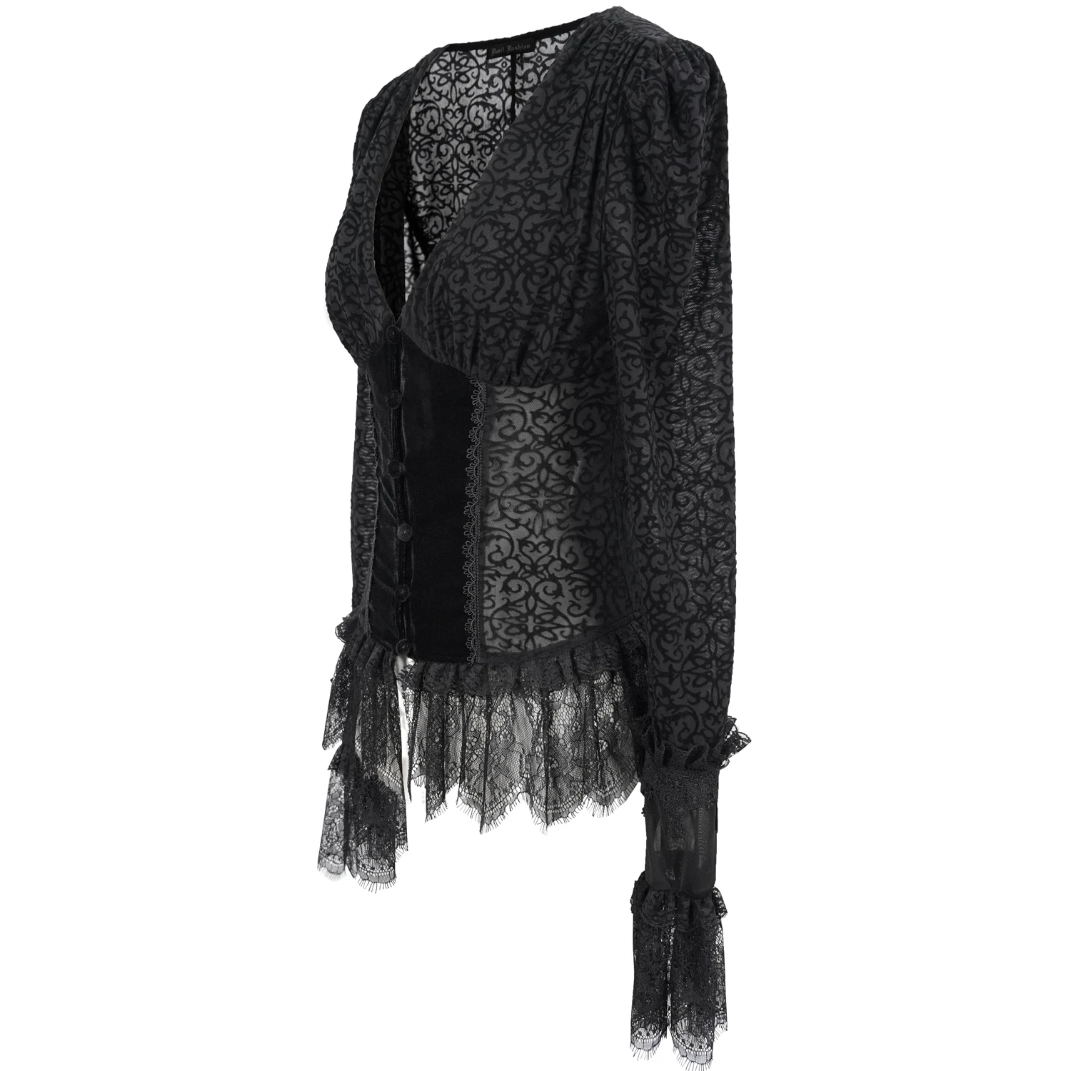 DEVIL FASHION Chemisier 'Lavinia' Noir 15 DEVIL FASHION Chemisier 'Lavinia' Noir – Image 13