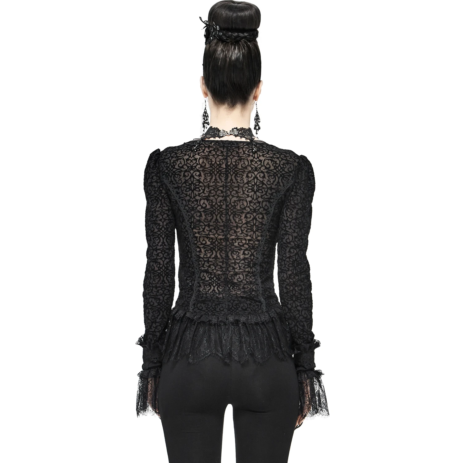 DEVIL FASHION Chemisier 'Lavinia' Noir 5 DEVIL FASHION Chemisier 'Lavinia' Noir – Image 3