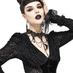 DEVIL FASHION Chemisier 'Lavinia' Noir 25 DEVIL FASHION Chemisier 'Lavinia' Noir -ALCHEMY GOTHIC shop chemisier lavinia noir 6