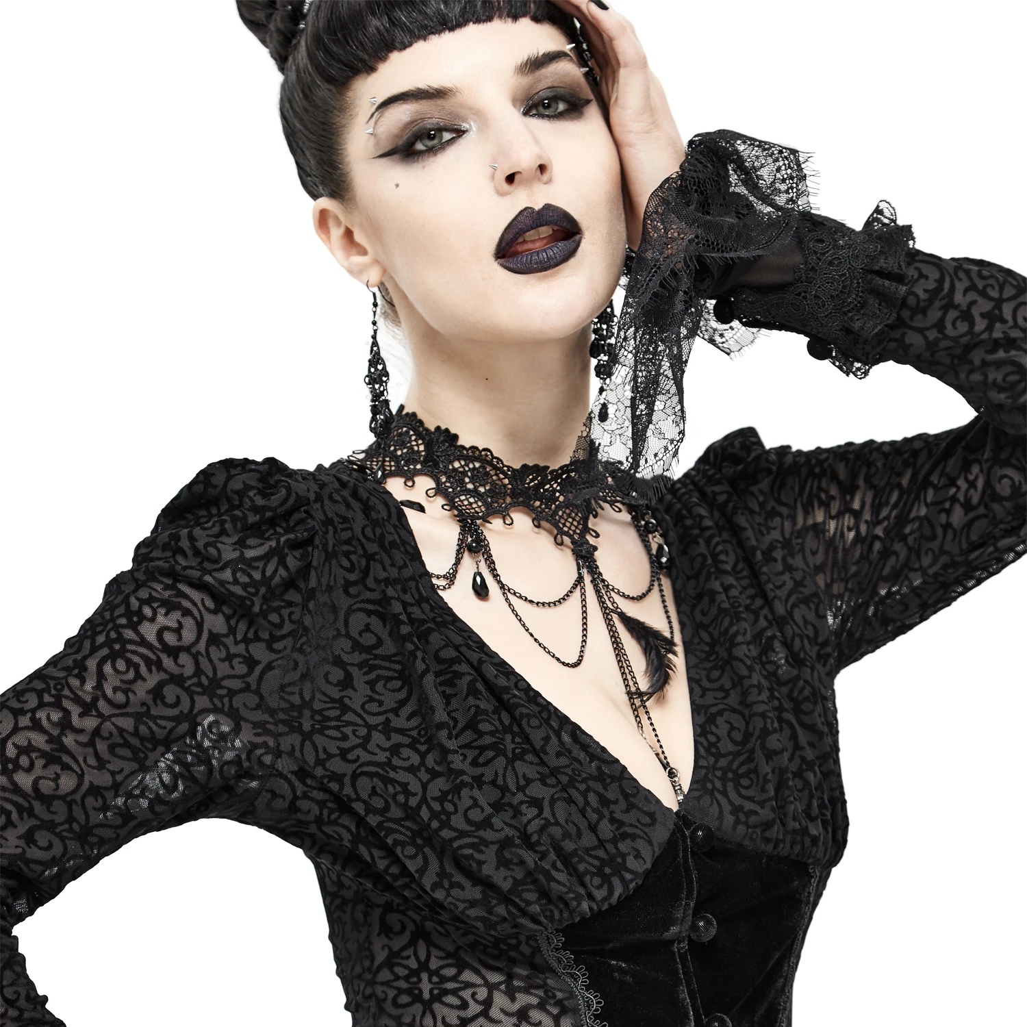 DEVIL FASHION Chemisier 'Lavinia' Noir 9 DEVIL FASHION Chemisier 'Lavinia' Noir – Image 7