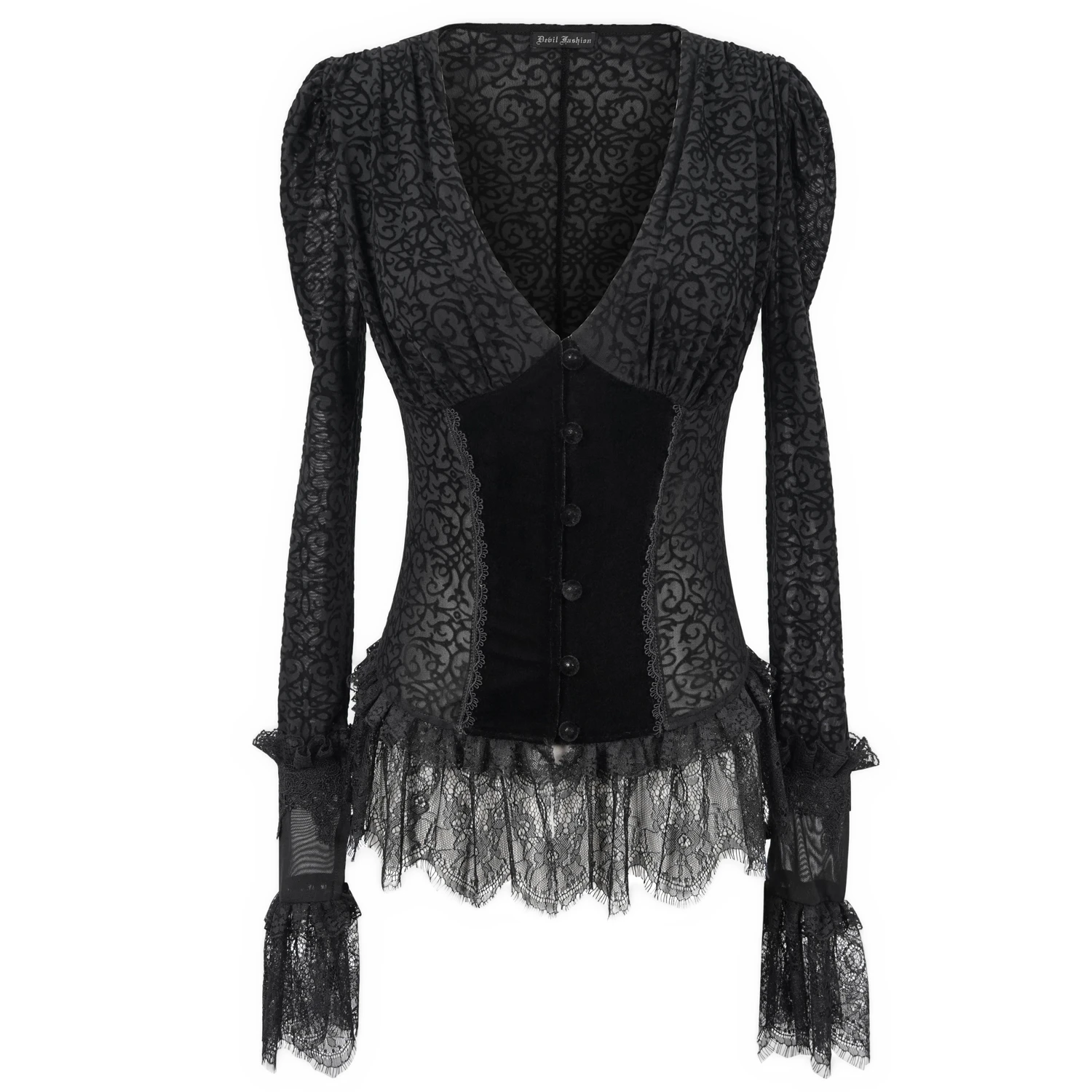 DEVIL FASHION Chemisier 'Lavinia' Noir 3 DEVIL FASHION Chemisier 'Lavinia' Noir