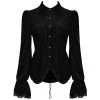 PUNK RAVE Chemisier 'Maeve' Noir 1 PUNK RAVE Chemisier 'Maeve' Noir -ALCHEMY GOTHIC shop chemisier maeve noir