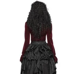 PUNK RAVE Chemisier 'Maeve' Rouge -ALCHEMY GOTHIC shop chemisier maeve rouge 2