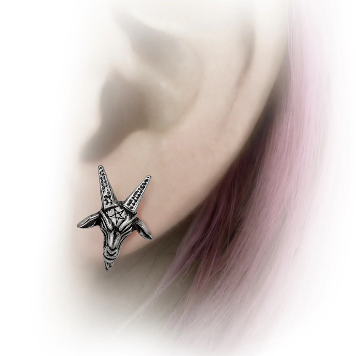 ALCHEMY GOTHIC Clous D'Oreilles 'Baphomet' 4 ALCHEMY GOTHIC Clous D'Oreilles 'Baphomet' – Image 2