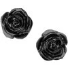 ALCHEMY GOTHIC Clous D'Oreilles 'Black Rose' -ALCHEMY GOTHIC shop clous d oreilles black rose