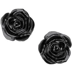 ALCHEMY GOTHIC Clous D'Oreilles 'Black Rose'