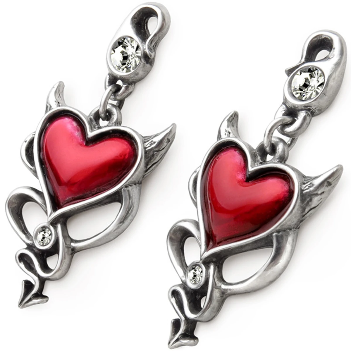 ALCHEMY GOTHIC Clous D'Oreilles 'Devil Heart' 4 ALCHEMY GOTHIC Clous D'Oreilles 'Devil Heart' – Image 2