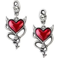 ALCHEMY GOTHIC Clous D'Oreilles 'Devil Heart'